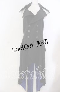 Moi-meme-Moitie / 後ろ編み上げ燕尾ジレ Man ブラック O-25-11-19-033-MO-JA-IG-OS