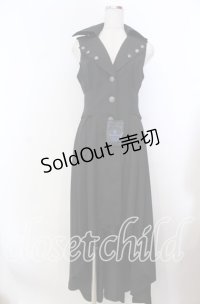 Moi-meme-Moitie / 衿ボタンフィッシュテールジレ 9号 ブラック O-25-11-19-034-MO-OP-IG-OS