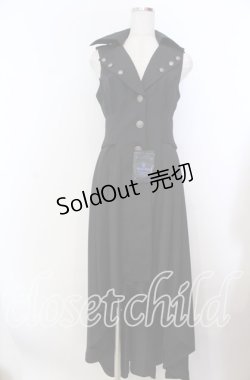 画像1: Moi-meme-Moitie / 衿ボタンフィッシュテールジレ 9号 ブラック O-25-11-19-034-MO-OP-IG-OS