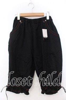 画像1: Deorart / ステッチハーフパンツ ｆ ブラック×レッド O-25-11-19-036-PU-PA-IG-OS