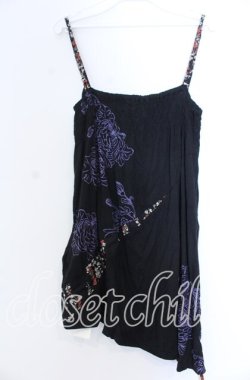 画像1: gouk / サイドギャザーシャーリングキャミソール  ブラック O-25-11-19-039-GO-TO-IG-OS