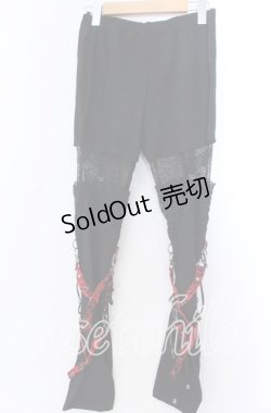 画像2: Qutie Frash / フェイクガーターインナーパンツ  ブラック×レッド O-25-11-19-041-QU-PA-IG-ZT164