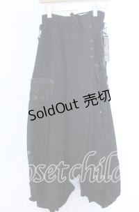 Qutie Frash / DSジャガード切り替えサルエルパンツ  ブラック O-25-11-19-042-QU-PA-IG-OS