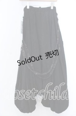 画像2: Qutie Frash / DSジャガード切り替えサルエルパンツ  ブラック O-25-11-19-042-QU-PA-IG-OS