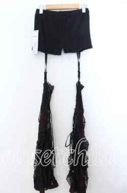 画像2: Qutie Frash / クモメッシュレッグウォーマー  ブラック×レッド O-25-11-19-044-QU-PA-IG-OS