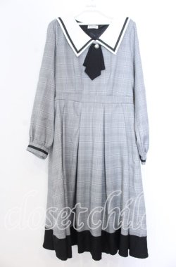 画像1: axes femme / ブローチ付セーラーワンピース F グレー O-25-11-19-045-AX-OP-OW-OS
