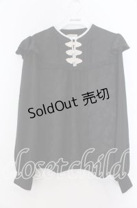 axes femme / チャイナ釦ジャカードブラウス F クロ O-25-11-19-048-AX-BL-OW-OS