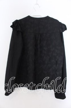 画像2: axes femme / チャイナ釦ジャカードブラウス F クロ O-25-11-19-048-AX-BL-OW-OS