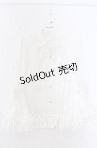 axes femme kawaii / 姫袖7分丈ブラウス M シロ O-25-11-19-049-AX-BL-OW-OS