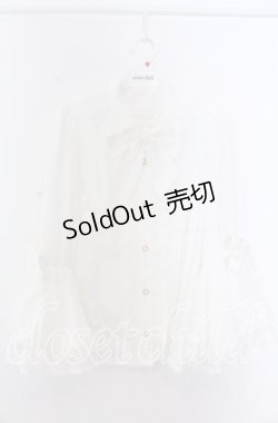 画像1: axes femme kawaii / 姫袖7分丈ブラウス M シロ O-25-11-19-049-AX-BL-OW-OS