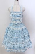 Angelic Pretty / Prettyフリルジャンパースカート（ギンガム）  サックス O-25-11-19-010-AP-OP-IG-OS