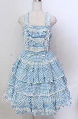Angelic Pretty / Prettyフリルジャンパースカート（ギンガム）  サックス O-25-11-19-010-AP-OP-IG-OS