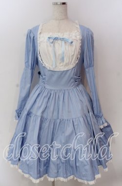 画像1: metamorphose / 胸切りかえティアードワンピース  サックス O-25-11-19-012-ME-OP-IG-OS