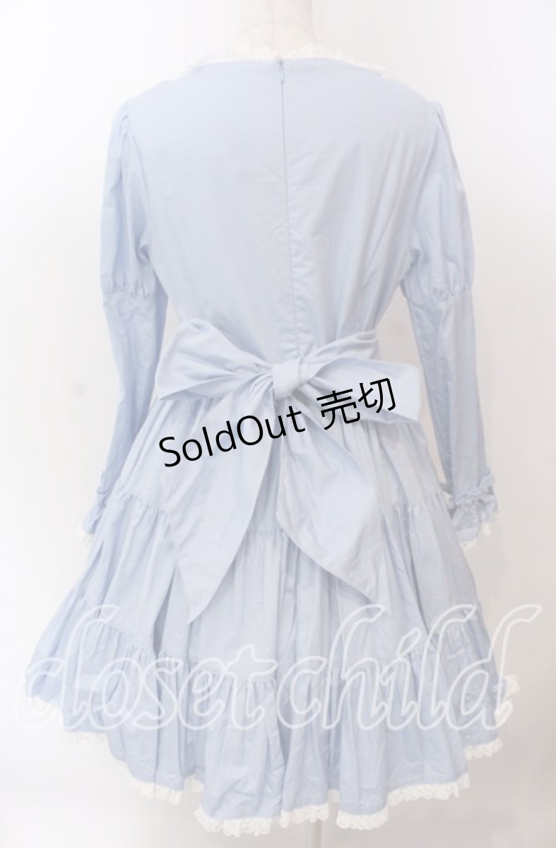 画像3: metamorphose / 胸切りかえティアードワンピース  サックス O-25-11-19-012-ME-OP-IG-OS (3)