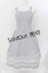 Victorian maiden / リボンギンガムサンドレス  ブルー O-25-11-19-016-CL-OP-OW-OS