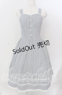 Victorian maiden / リボンギンガムサンドレス  ブルー O-25-11-19-016-CL-OP-OW-OS