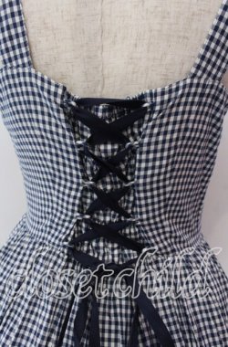 画像2: Victorian maiden / リボンギンガムサンドレス  ブルー O-25-11-19-016-CL-OP-OW-OS