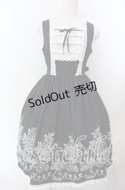 画像1: BABY,THE STARS SHINE BRIGHT / 花車刺しゅうジャンパースカートII  クロ O-25-11-19-020-BA-OP-YM-OS