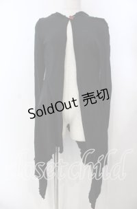 alice auaa / season42 [Beauty of Lamb] コットンニットフードイレギュラーカーデ  ブラック O-25-11-19-022-AA-TO-IG-OS