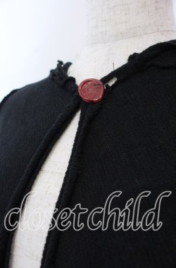 画像2: alice auaa / season42 [Beauty of Lamb] コットンニットフードイレギュラーカーデ  ブラック O-25-11-19-022-AA-TO-IG-OS