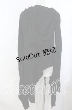 画像4: alice auaa / season42 [Beauty of Lamb] コットンニットフードイレギュラーカーデ  ブラック O-25-11-19-022-AA-TO-IG-OS