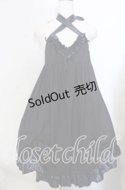 画像1: PEACE NOW / ストライプサテンホルターワンピース Ｍ ブラック×ブルー O-25-11-19-025-PU-OP-IG-OS