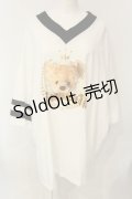 TRAVAS TOKYO / VネックBIG Tシャツ F ホワイト O-25-01-20-057-PU-TS-YM-ZI