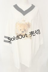 TRAVAS TOKYO / VネックBIG Tシャツ F ホワイト O-25-01-20-057-PU-TS-YM-ZI