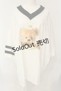 TRAVAS TOKYO / VネックBIG Tシャツ F ホワイト O-25-01-20-057-PU-TS-YM-ZI