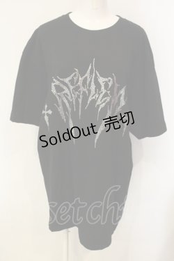 画像1: REFLEM / ラインストーンロゴ半袖Tシャツ F ブラック O-25-01-21-059-PU-TO-OW-ZT280