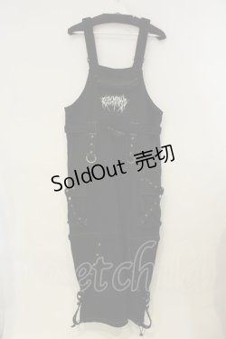 画像1: REFLEM / 2WAYボンテージスウェットカーゴオーバーオール F ブラック O-25-01-21-088-PU-OP-OW-ZT441