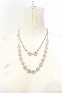 Swankiss / SX heart line N/C ネックレス  シルバー×ピンク O-25-05-30-1029-CA-AC-IG-ZT444-F001