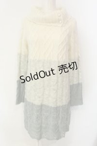 axes femme / グラデーションニットワンピース M アイボリー×グリーン O-25-01-23-038-AX-OP-IG-OS