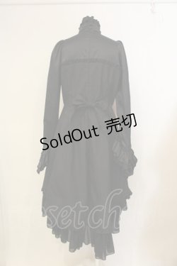 画像4: MARBLE / ゴシック調ドレープフリルタイ付きロングドレスワンピース  ブラック O-25-01-23-004-GO-OP-IG-OS