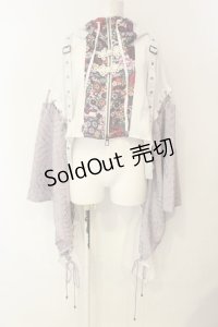 Qutie Frash / 和柄ショートカーデ  ホワイト×ラベンダー O-25-01-23-049-QU-TO-IG-OS