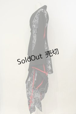 画像3: Qutie Frash / ロング着物カーデ  ブラック×レッド O-25-01-23-052-QU-JA-IG-OS