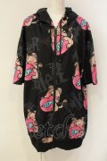NieR Clothing / HALF SLEEVE ZIP OUTER パーカー  ハートミケ ブラック O-25-01-23-058-PU-TO-IG-ZT280