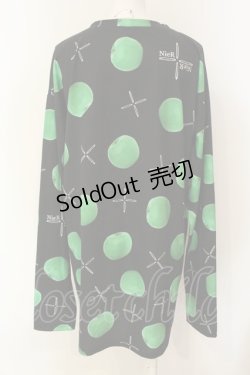 画像2: NieR Clothing / GREEN APPLE LONG CUTSEW カットソー  ブラック×グリーン O-25-01-23-059-PU-TO-IG-ZT280