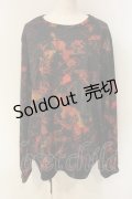 NieR Clothing / 総柄カットソー  ブラック×オレンジ系 O-25-01-23-062-PU-TO-IG-ZT280