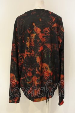 画像2: NieR Clothing / 総柄カットソー  ブラック×オレンジ系 O-25-01-23-062-PU-TO-IG-ZT280