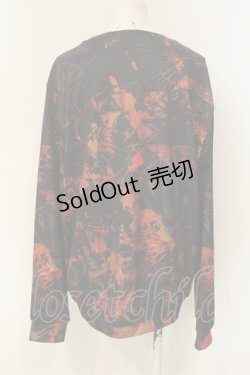 画像2: NieR Clothing / 総柄カットソー  ブラック×オレンジ系 O-25-01-23-062-PU-TO-IG-ZT280