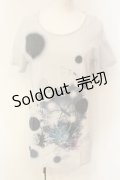 GADGET GROW / フラワープリントTシャツ M オフホワイト×ブルー系 O-25-01-23-069-GO-TS-IG-OS