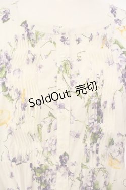 画像2: PINK HOUSE / リトルヴァイオレットプリントミディワンピース  シロ O-25-01-23-009-LO-OP-IG-OS