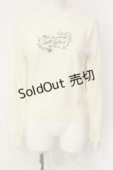axes femme POETIQUE / フラワーロゴ刺繍ニットプルオーバー M アイボリー O-25-01-23-022-AX-TO-IG-OS