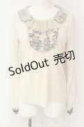 axes femme / 薔薇柄フロッキー使いプルオーバー M アイボリー O-25-01-23-024-AX-TO-IG-OS