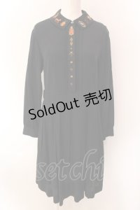 Jane Marple Dans Le Salon / Royal chocolate EMB dormitory dress ドレス M クロ O-25-01-25-082-JM-OP-IG-OS