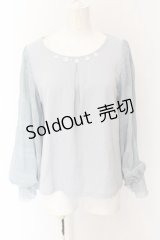 axes femme / ギャザー袖切替トップス M ブルー O-25-01-26-052-AX-TO-OW-OS