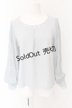 画像1: axes femme / ギャザー袖切替トップス M ブルー O-25-01-26-052-AX-TO-OW-OS