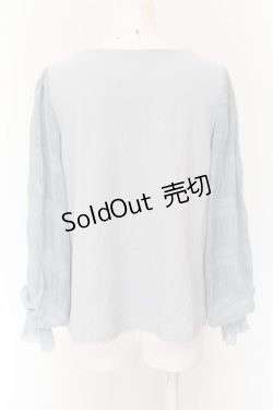 画像2: axes femme / ギャザー袖切替トップス M ブルー O-25-01-26-052-AX-TO-OW-OS