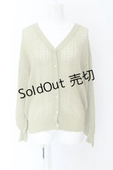 axes femme / 透かし編みカーディガン M グリーン O-25-01-26-054-AX-TO-OW-OS